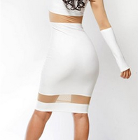 Mesh Lines Bodycon Dress - Thumbnail 1