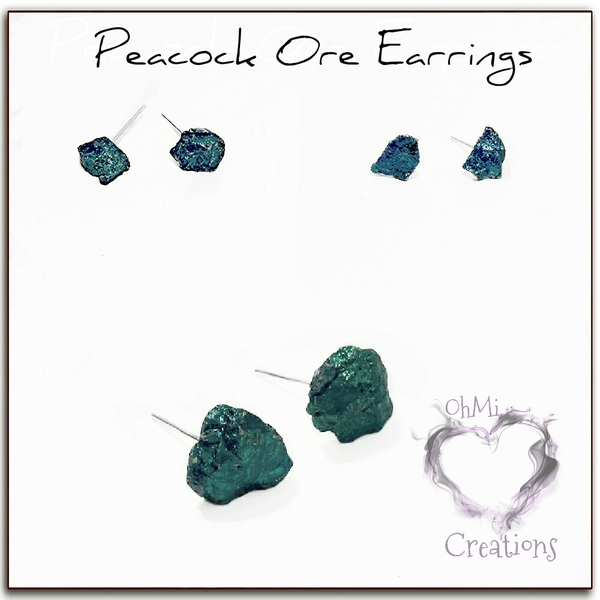 Peacock Ore Stud Earrings