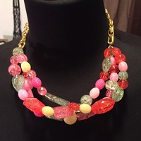 Beaded Statement Necklace - Thumbnail 1