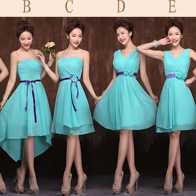 Blue bridesmaid dress,evening dress,short bridesmaid dress,chiffon bridesmaid dress,custom bridesmaid dress,bridesmaid dress,15051204