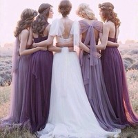 long bridesmaid dresses, convertible bridesmaid dresses, purple bridesmaid dresses, bridesmaid dresses cheap, BD143992 - Thumbnail 1