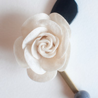 Fabric Flower Statement Necklace NL0898 - Thumbnail 2