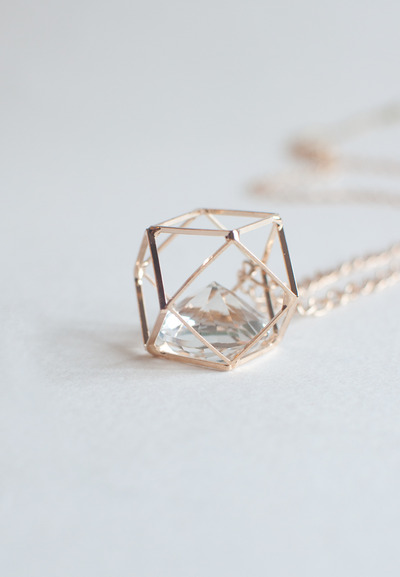 Crystal Octagon Pendant Necklace NL0884