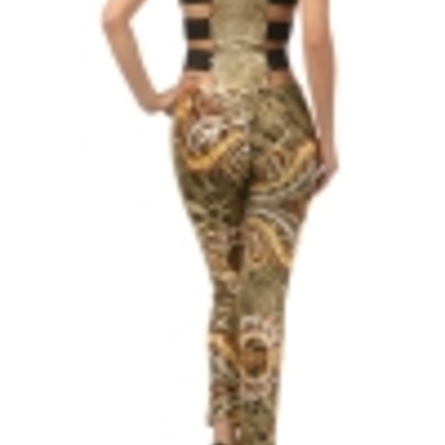 Printed elastic back bodysuit