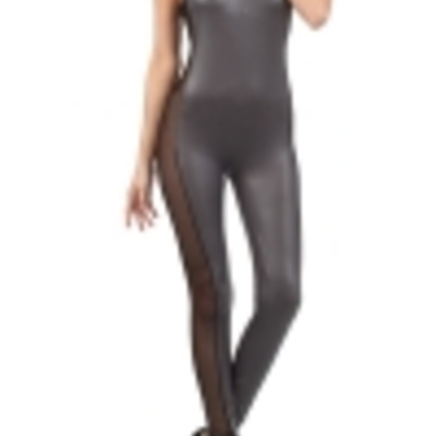 Side mesh grey metallic bodysuit - Thumbnail 3