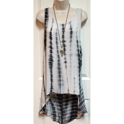 Black & White Tie Dye Muscle Tank