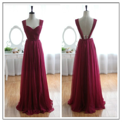 Burgundy prom dress,Custom prom dress,Wine Red prom dress,Chiffon Bridesmaid Dress,Prom Dress,15051311