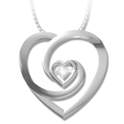 Sterling silver .01ct diamond heart pendant