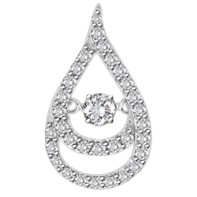 10k white gold .35ct diamond heart beat pendant