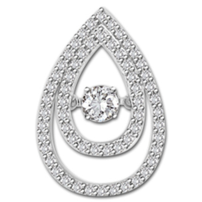 10k white gold .55ct diamond heart beat pendant