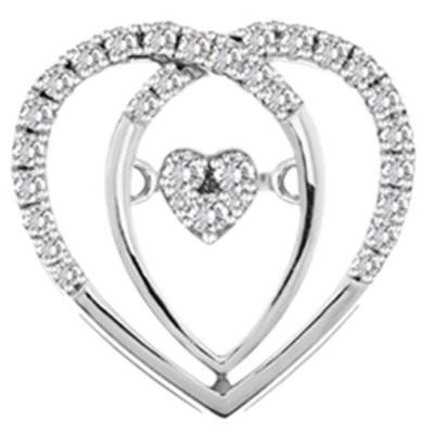 10k white gold .25ct diamond heart beat pendant