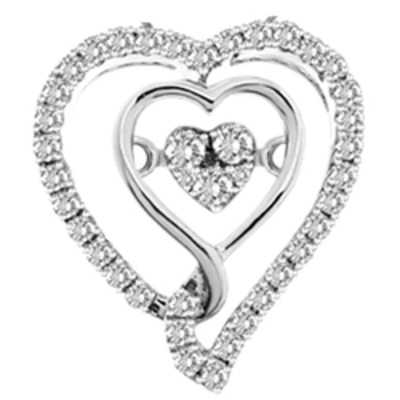 10k white gold .25ct diamond heart beat pendant