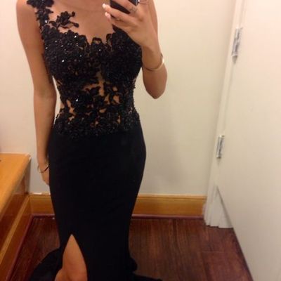 Mermaid prom dress,custom prom dress, black prom dresses,lace prom dresses,black lace evening dresses,prom dresses,15051404