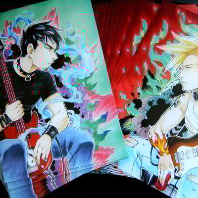 Snakes & guitars - wall art print a5