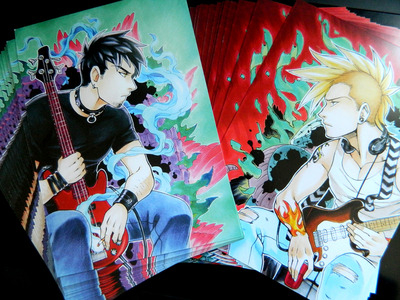 Snakes & Guitars - Wall Art Print A5