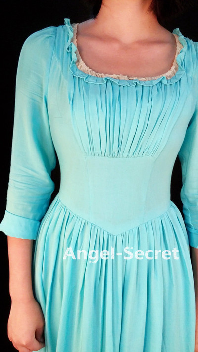 P007 2015 Cinderella Adult Cosplay Costume Casual Blue Dress