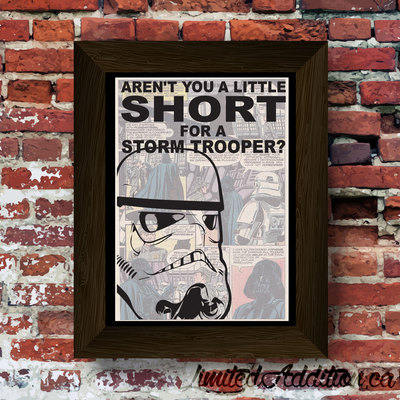 Star wars - aren't you a little short quote upcycled vintage comic book art print. #0055
