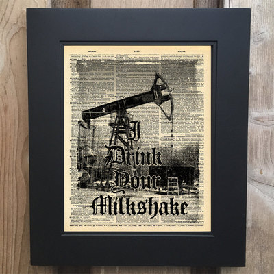 I drink your milkshake art print on upcycled vintage dictionary page #0088