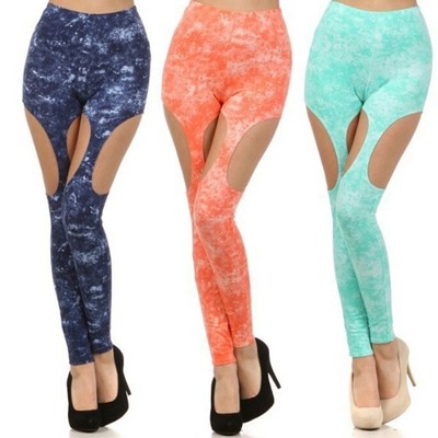Acid look garter leggings