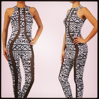 Tribal mesh bodysuit