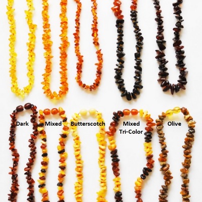 Genuine baltic amber teething necklace - polished
