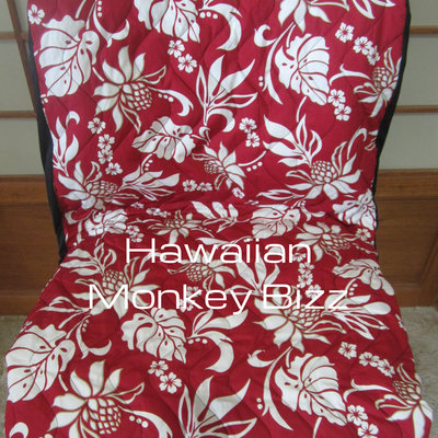 "red - pineapple" hawaiian seat covers - 2pc (quilted)