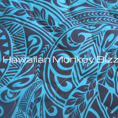 "blue - hawaiiana" hawaiian seat covers - 2pc (quilted)