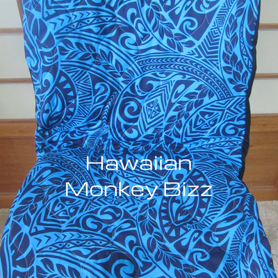 "blue - hawaiiana" hawaiian seat covers - 2pc (quilted)