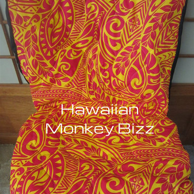 "orange - hawaiiana" hawaiian seat covers - 2pc (quilted)