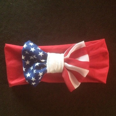 Stars and stripes bow headwrap