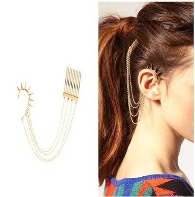 Ear to Hair Chain Earring