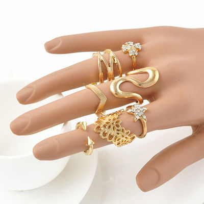 7 pcs gold mani rings