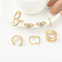 7 Pcs Gold Mani Rings - Thumbnail 1