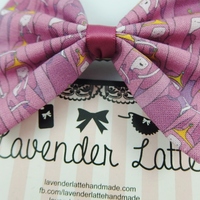 Princess Bubblegum Fabric Hair Bow -- Pink Handmade Hair Clip - Thumbnail 2