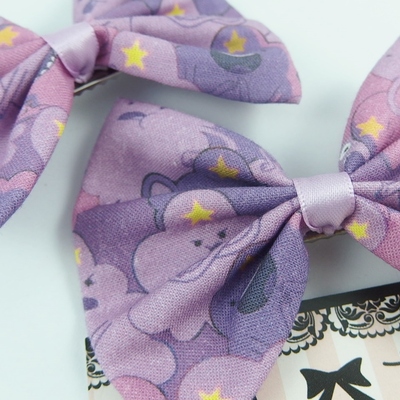 Lumpy space princess fabric hair bow -- purple lsp hhandmade hair clip - Thumbnail 1