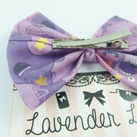 Lumpy Space Princess Fabric Hair Bow -- Purple LSP HHandmade Hair Clip - Thumbnail 2