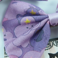 Lumpy Space Princess Fabric Hair Bow -- Purple LSP HHandmade Hair Clip - Thumbnail 4