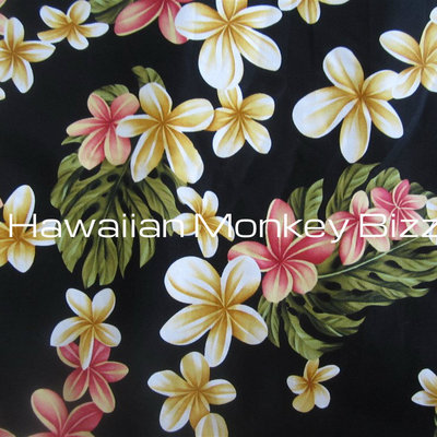 "black - yellow & pink plumerias" hawaiian car seat covers - 2pc (denim/canvas) 