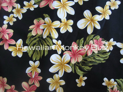 "BLACK - YELLOW & PINK PLUMERIAS" Hawaiian Car Seat Covers - 2PC (DENIM/CANVAS) 