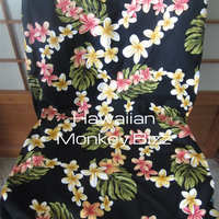 "BLACK - YELLOW & PINK PLUMERIAS" Hawaiian Car Seat Covers - 2PC (DENIM/CANVAS)  - Thumbnail 1