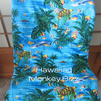 "BLUE - OCEAN LIFE" Hawaiian Car Seat Covers - 2PC (DENIM/CANVAS)  - Thumbnail 1