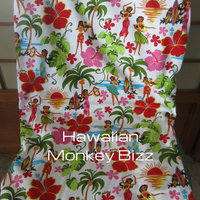 "WHITE - HULA HAWAII" Hawaiian Car Seat Covers - 2PC (DENIM/CANVAS)  - Thumbnail 1