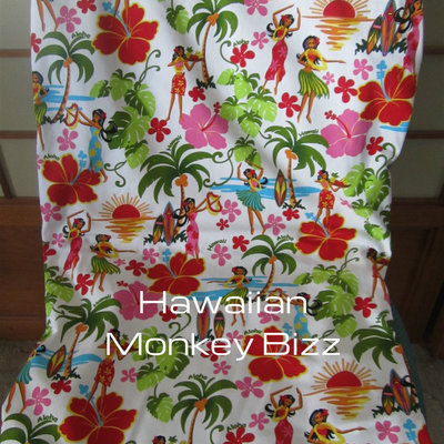 "white - hula hawaii" hawaiian car seat covers - 2pc (denim/canvas) 