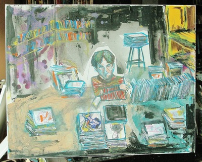 Get Your Patchouli Stink Out of My Store, a painting 