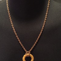 Chain Necklace with Center Circel  - Thumbnail 1