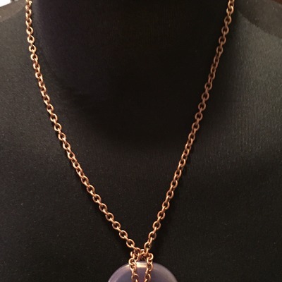 Chain necklace with center circel  - Thumbnail 4
