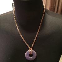 Chain Necklace with Center Circel  - Thumbnail 1