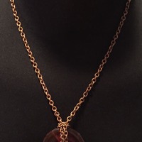 Chain Necklace with Center Circel  - Thumbnail 1