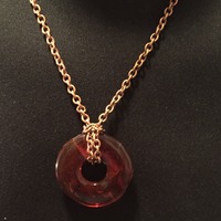 Chain Necklace with Center Circel  - Thumbnail 2
