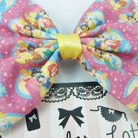 Pink Princesses Fabric Hair Bow - Jasmine Belle Ariel Snow White Cinderella      - Thumbnail 1